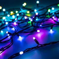 Светодиодная гирлянда ARD-STRING-PRO-10000-BLACK-95LED-MILK-LIVE RGBW-DMX (24V, 10W) (Ardecoled, IP65, 2 года)